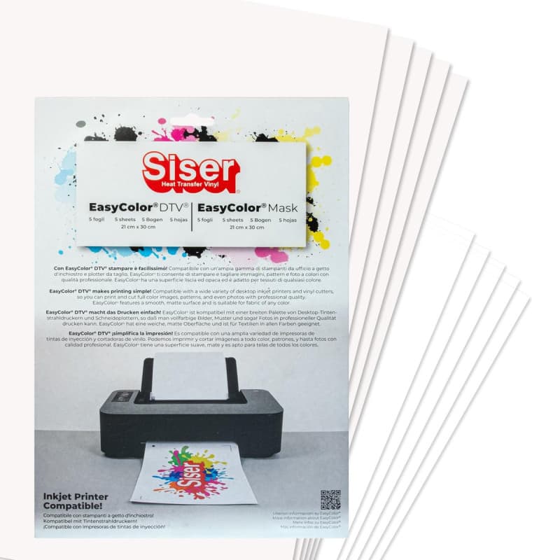 Siser EasyColor DTV - Vinyle Thermo-Transfert Imprimable A4 Blanc