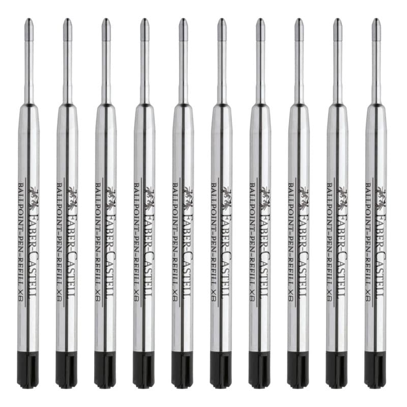 Recharge Stylo à Bille Faber-Castell - 10 Mines Indélébiles Noires XB