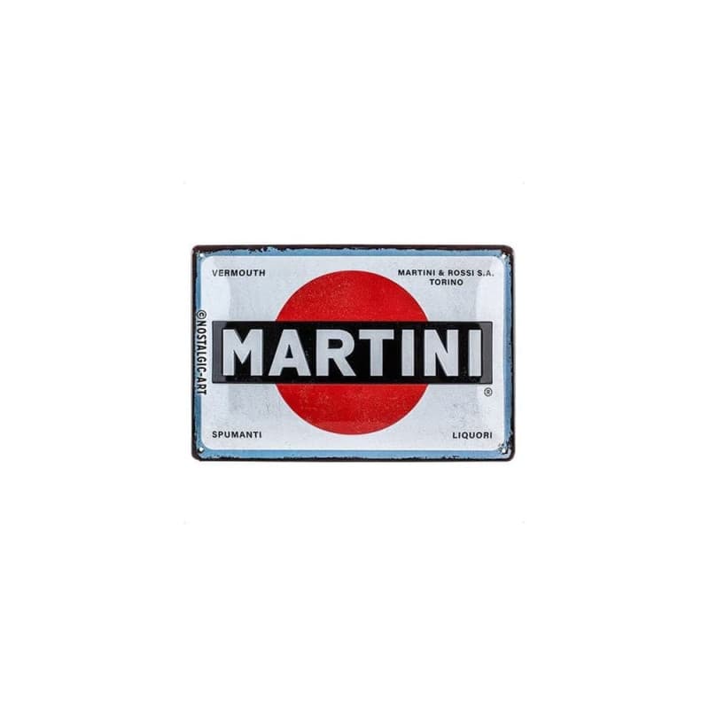 Plaque Vintage Martini - Décoration Rétro en Métal pour Amateurs de Cocktails