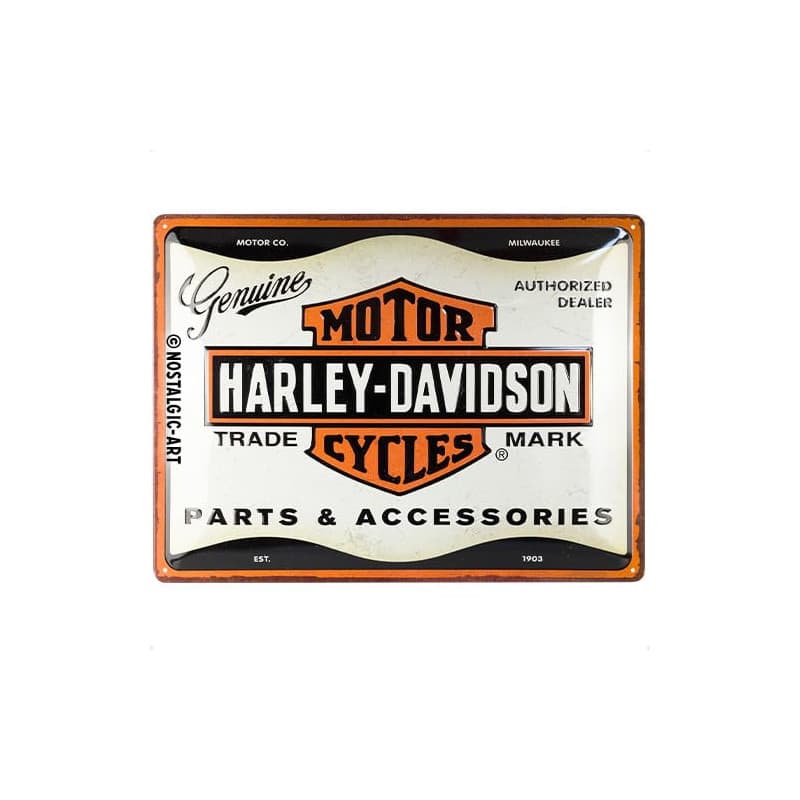 Plaque Rétro Harley-Davidson en Métal - Décoration Vintage 30x40 cm