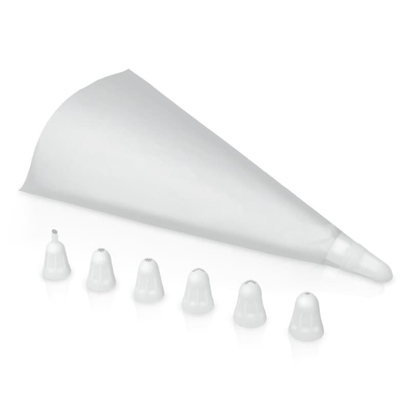 Set de Décoration Pâtissière avec 3 Poches et 7 Douilles Metaltex