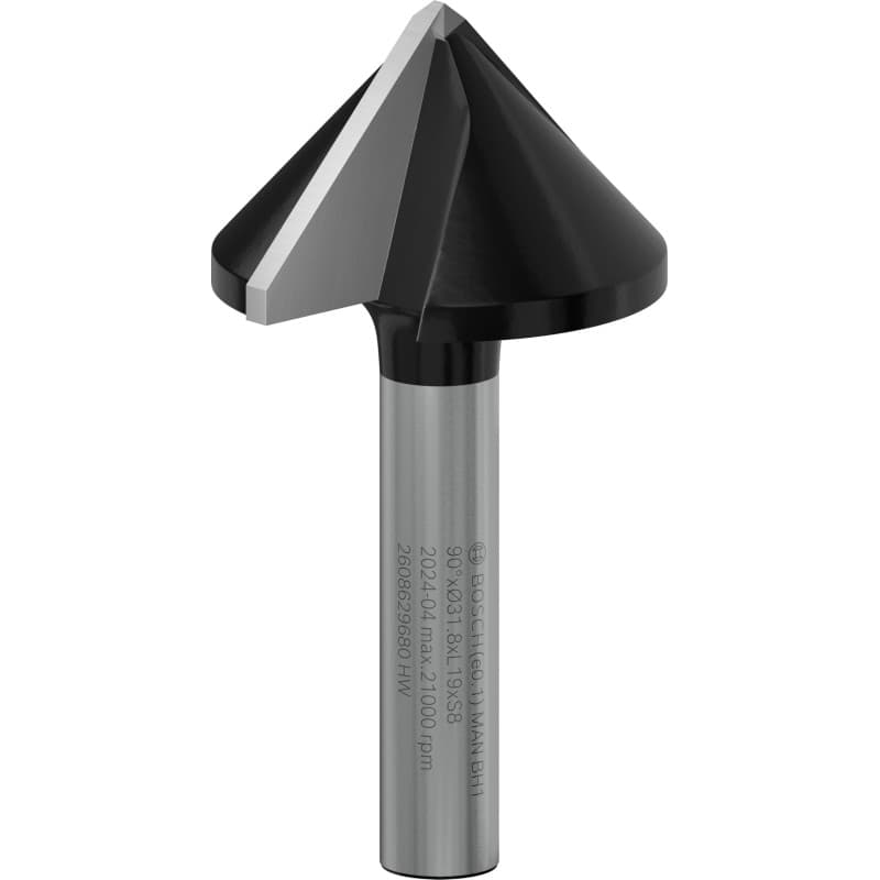 Fraise à Rainurer en V Bosch PRO pour Défonceuse - Ø 31,8 mm