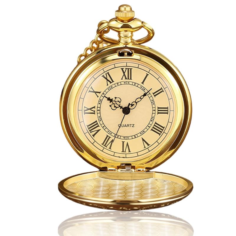 Montre de Poche Vintage Dorée avec Chaîne - Élégance Rétro