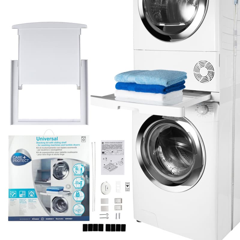Kit de Superposition Universel Hoover pour Lave-Linge et Sèche-Linge - Optimise l'Espace avec Tablette Coulissante