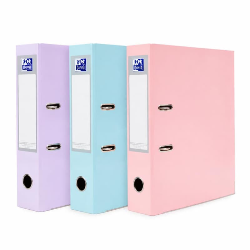 Lot de 3 classeurs à levier A4 en couleurs pastel - Oxford