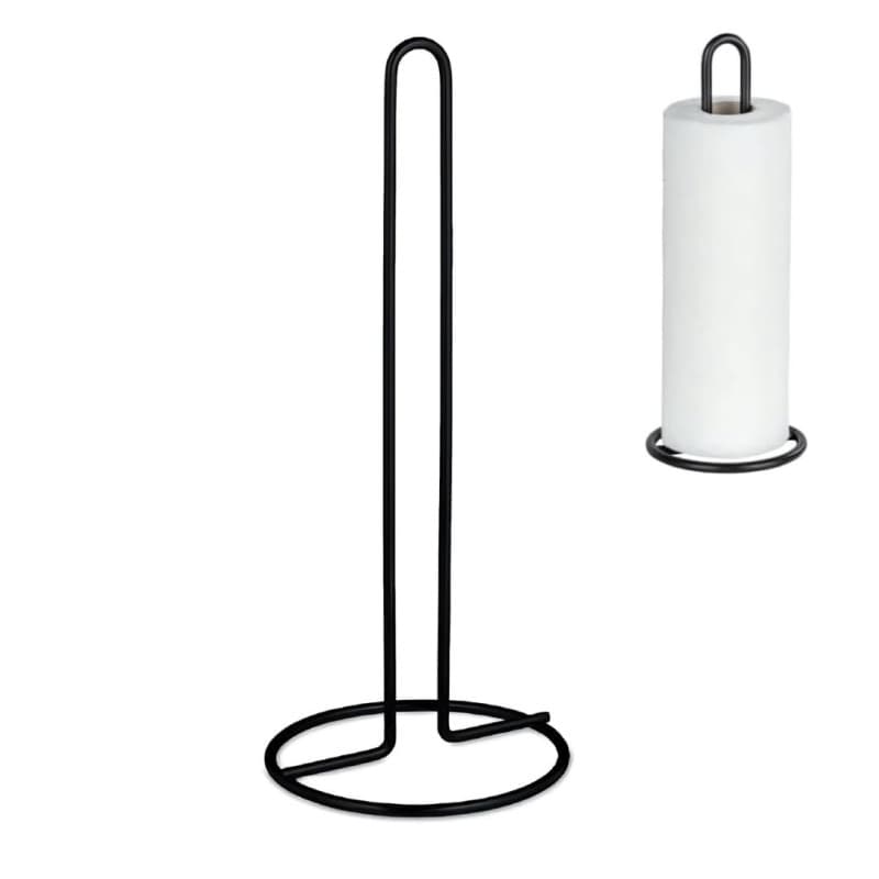 Porte Essuie-Tout Noir en Métal - Support Pratique pour Cuisine