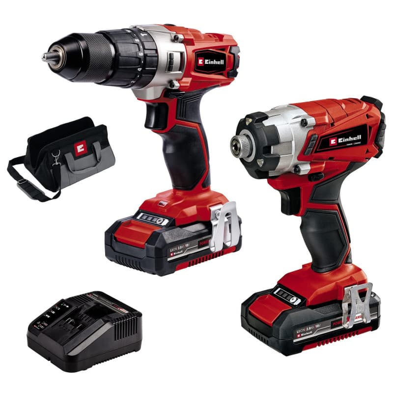 Kit Perceuse Visseuse sans Fil Einhell TE-CD 18/2 Li avec Clé à Chocs TE-CI 18/1 Li