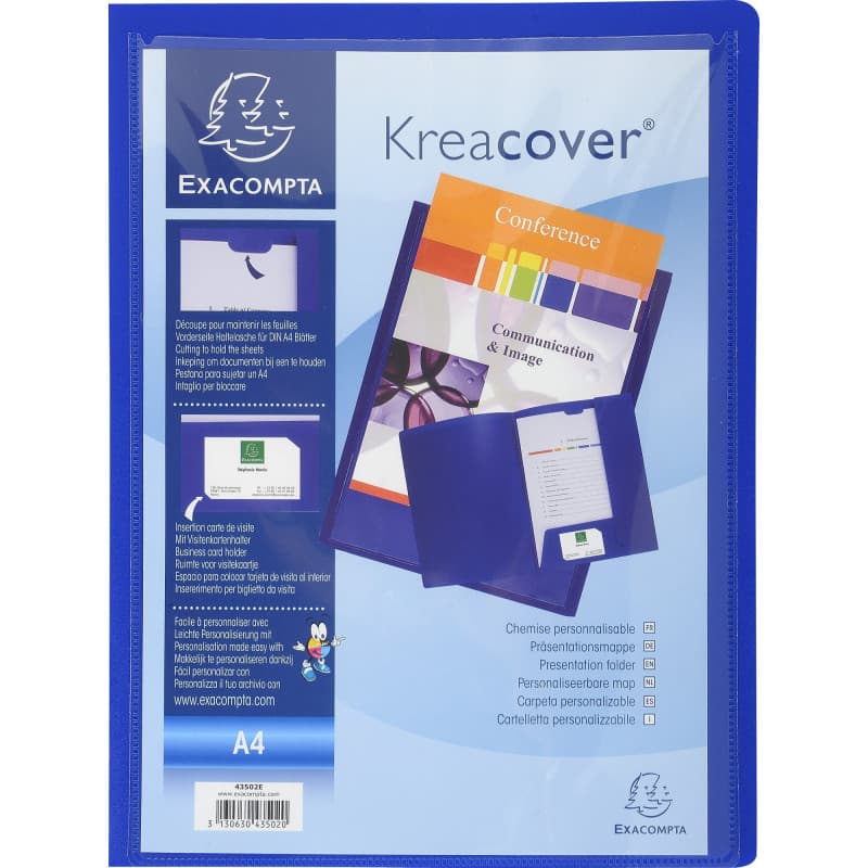 Chemise de Présentation Kreacover Exacompta - Polypropylène Souple Bleu