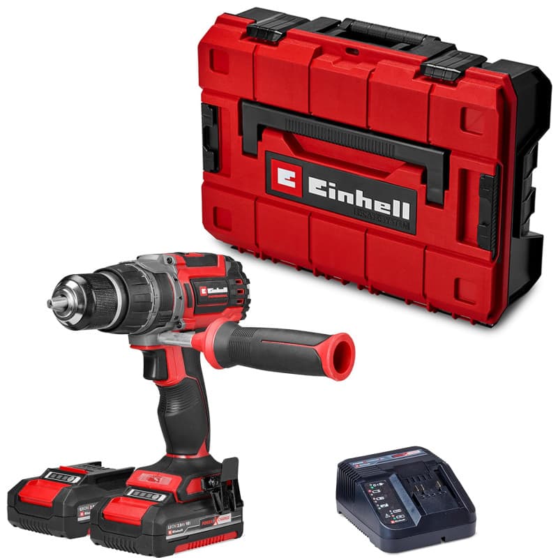 Perceuse-visseuse à percussion sans fil Einhell TP-CD 18/70 Li-i BL avec 2 batteries