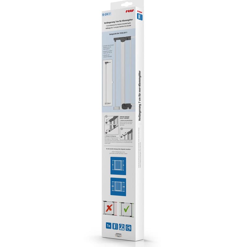 Extension de Barrière de Sécurité Reer - 7 cm en Gris et Blanc