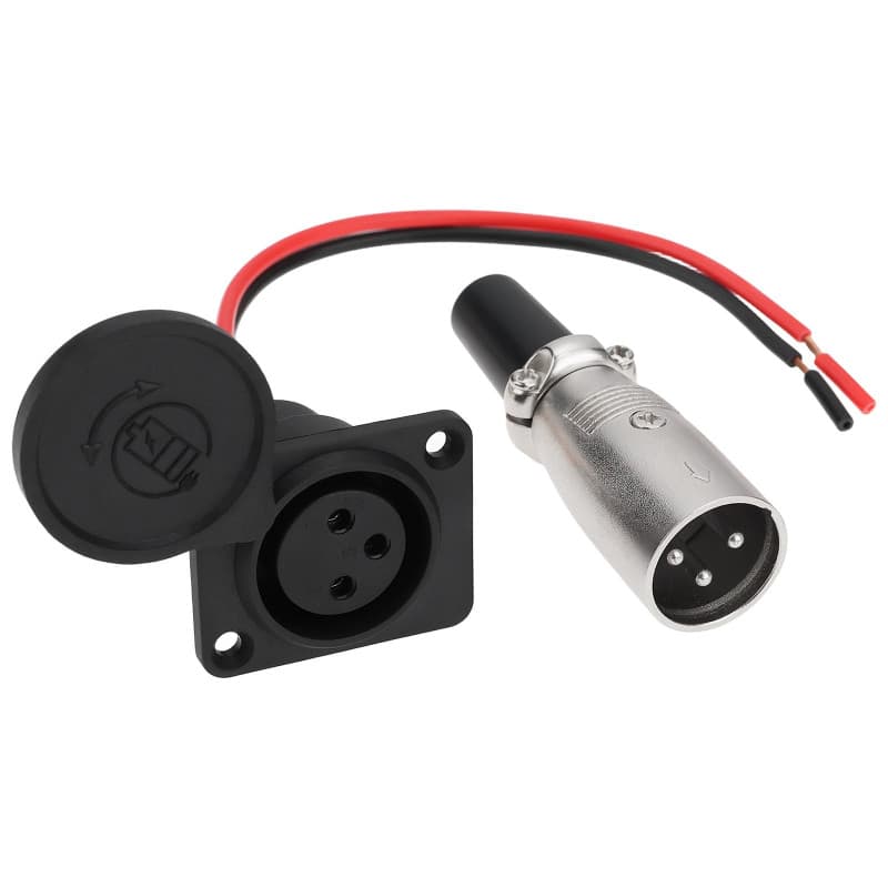 Câble de Charge XLR 3 Broches pour Scooter et Fauteuil Roulant