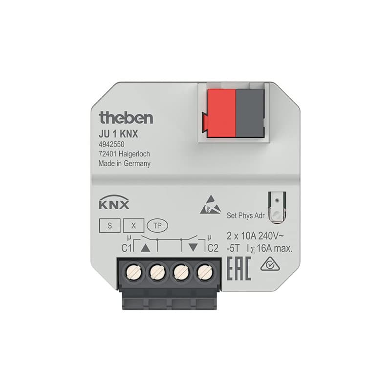 Actionneur de Store KNX Theben JU 1 Canal - Protection Solaire et Brise-Vue