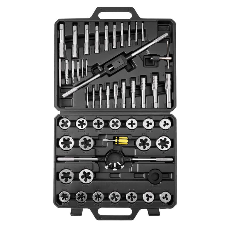 VEVOR Kit Complet de Tarauds et Filières 51 Pcs en Acier à Roulement