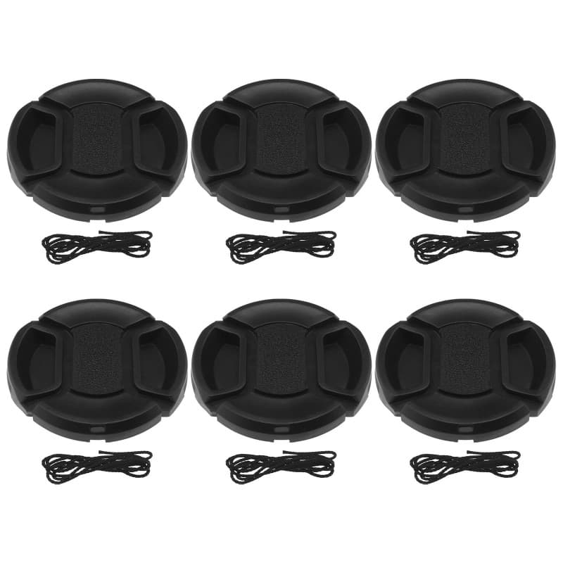 Lot de 6 Cache-Objectifs 52 mm avec Corde Anti-Perte pour Appareils Photo