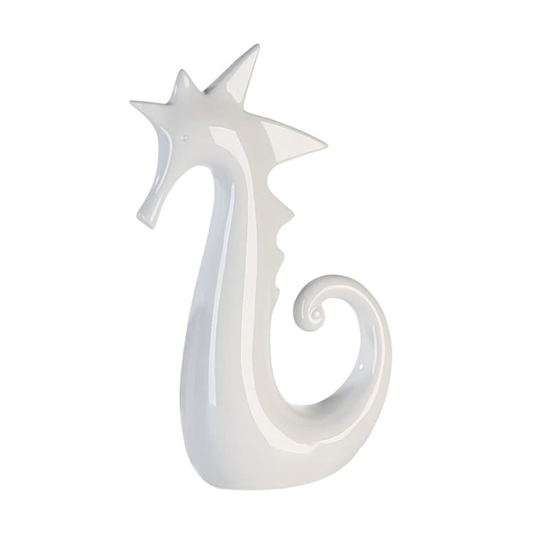 Figurine Hippocampe en Céramique Émaillée - Décoration Intérieure Élégante