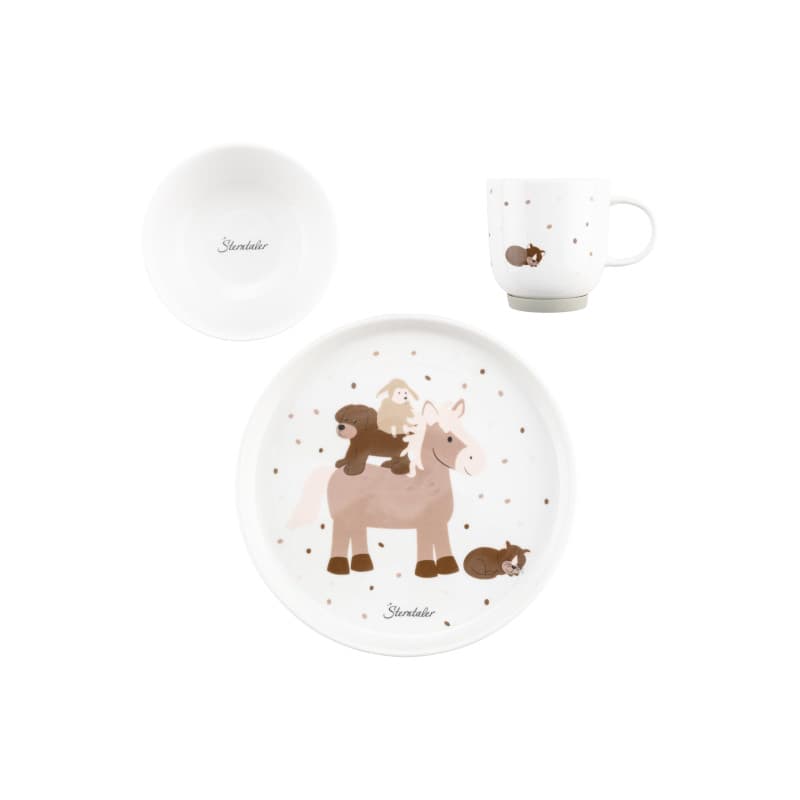Service de table en porcelaine pour enfants avec socle antidérapant - Sterntaler