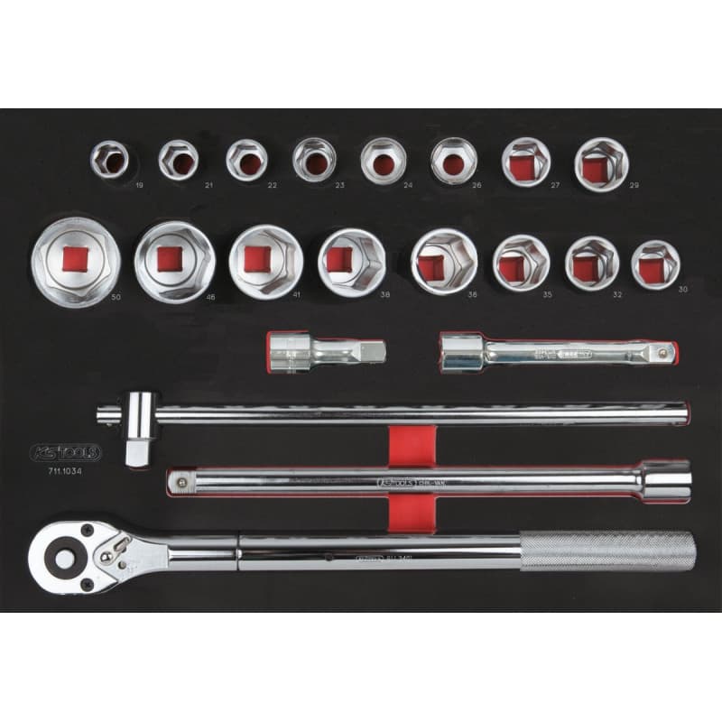 Module de Douilles 3/4'' KS Tools - 21 Pièces avec Accessoires en Mousse Imputrescible