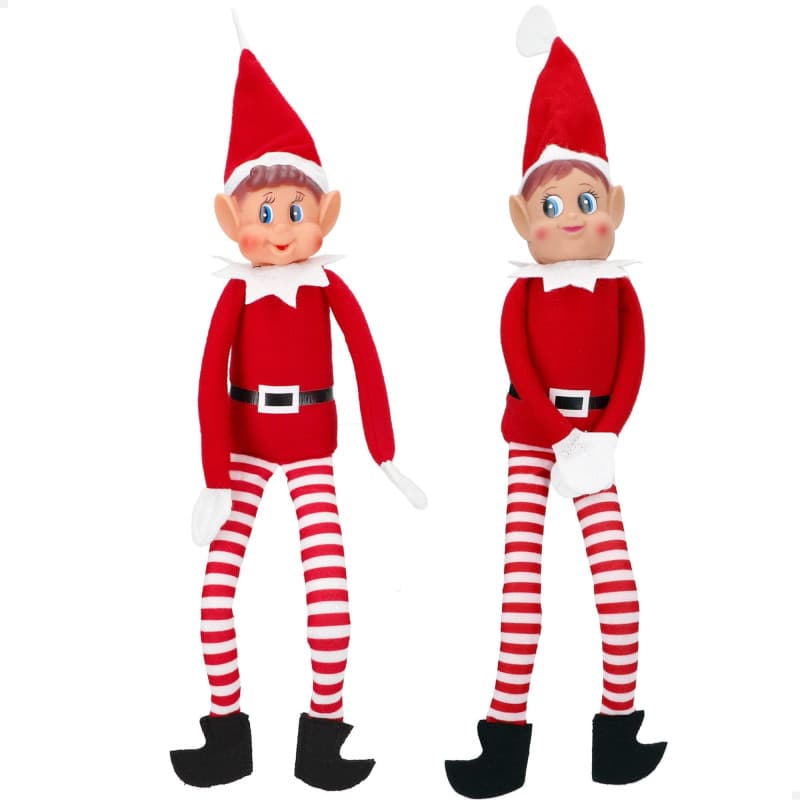 Lot de 2 Elfes Coquins ColorBaby pour un Noël Magique - 30 cm