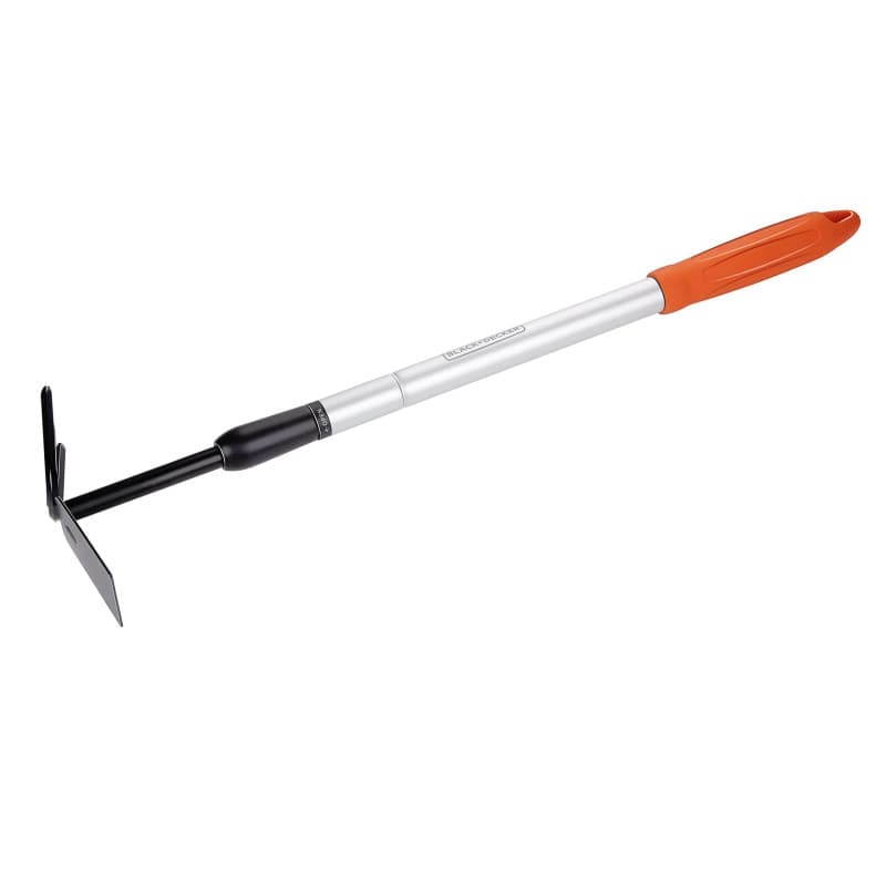 Cultivateur Extensible BLACK+DECKER avec Râteau et Houe - Outil de Jardin Ajustable