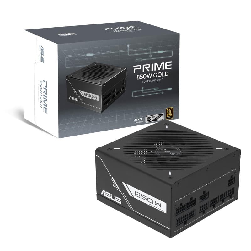 Alimentation ASUS Prime 850W Gold Modulaire ATX 3.1 avec Garantie 8 Ans