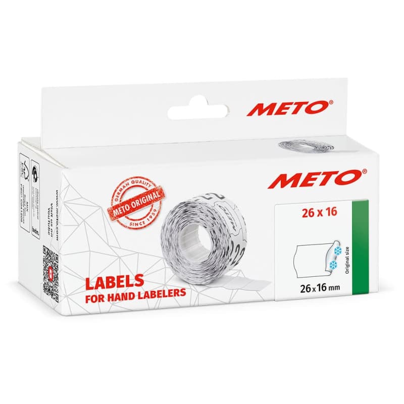 Étiquettes Meto 26x16 mm pour Étiqueteuse Manuelle - 6000 Étiquettes Blanches Permanentes