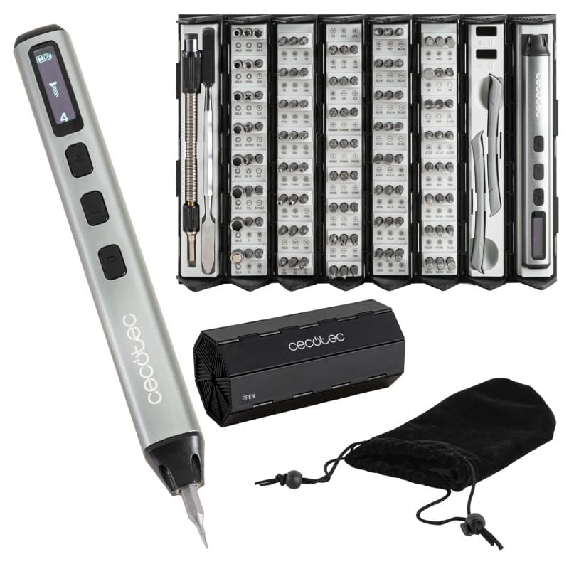 Cecotec Tournevis Électrique Précision 5000 Infinity - Kit de 128 Pièces avec Embouts et Étui