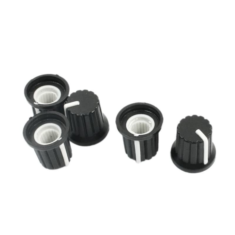 Bouton Potentiomètre Noir 6mm pour Contrôle de Volume - Lot de 5