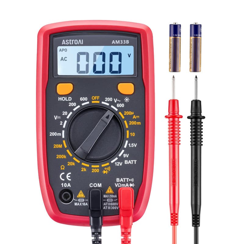 Multimètre Numérique Portable AstroAI - Testeur Électrique Multifonction