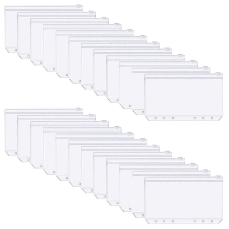 30 Pochettes Transparentes A6 avec Zip pour Classeur - Imperméables et Pratiques