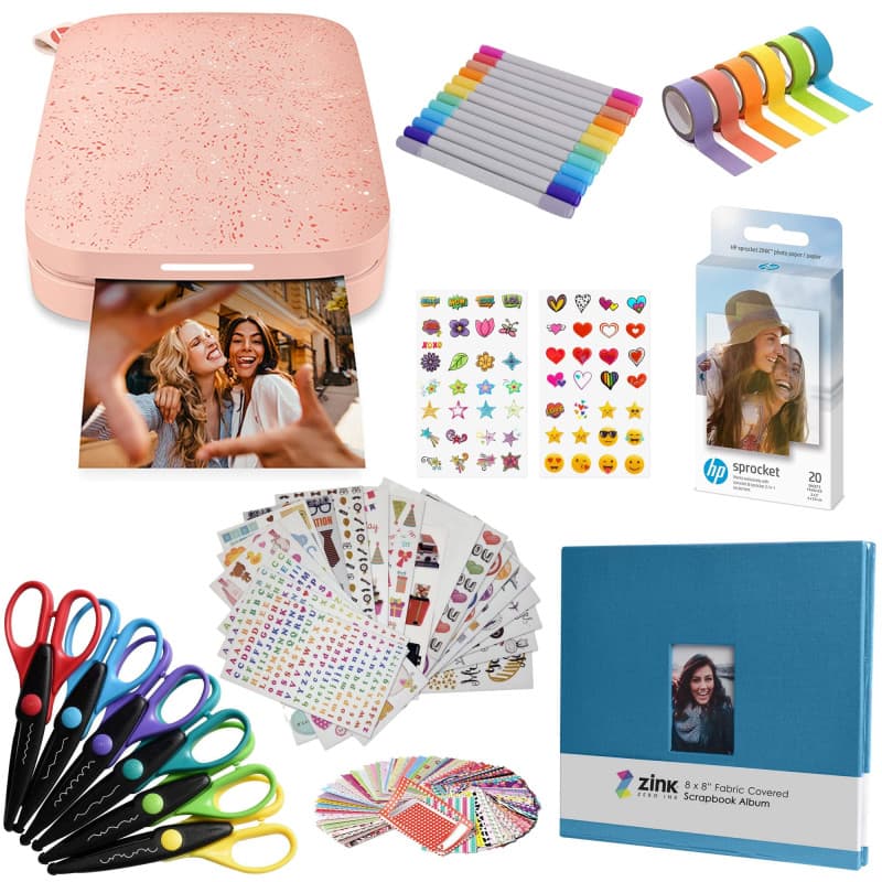 Imprimante Photo Instantanée HP Sprocket Rose avec Kit d'Album