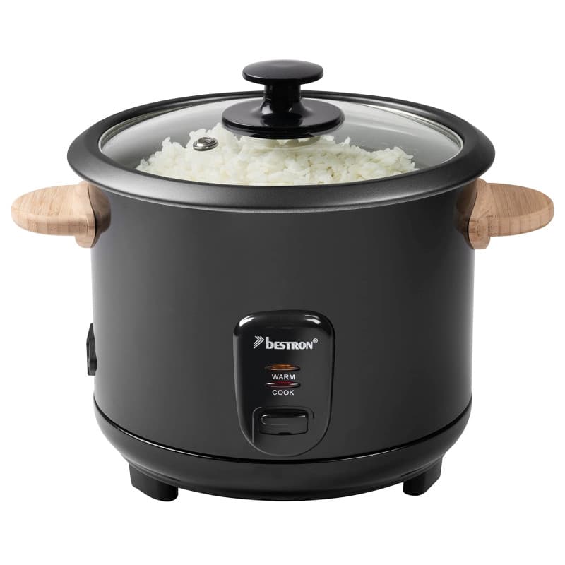 Cuiseur à Riz Bestron Noir 1,8L pour 8 à 10 Personnes avec Fonction Maintien au Chaud