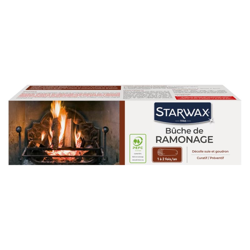Bûche de Ramonage STARWAX pour Poêle et Cheminée - Élimine Suie et Goudron