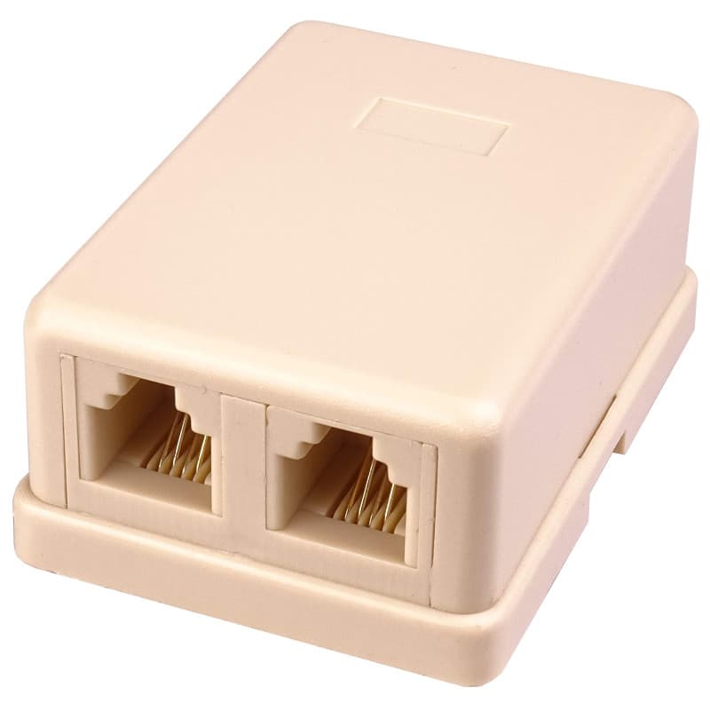 Prise Téléphonique Murale Autocollante 2xRJ11 PremiumCord