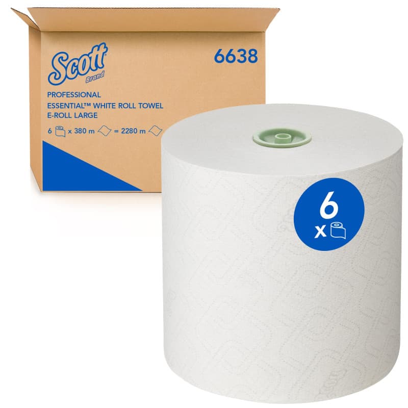 Rouleaux d'essuie-mains Scott Essential E-Roll - 6 x 380 m