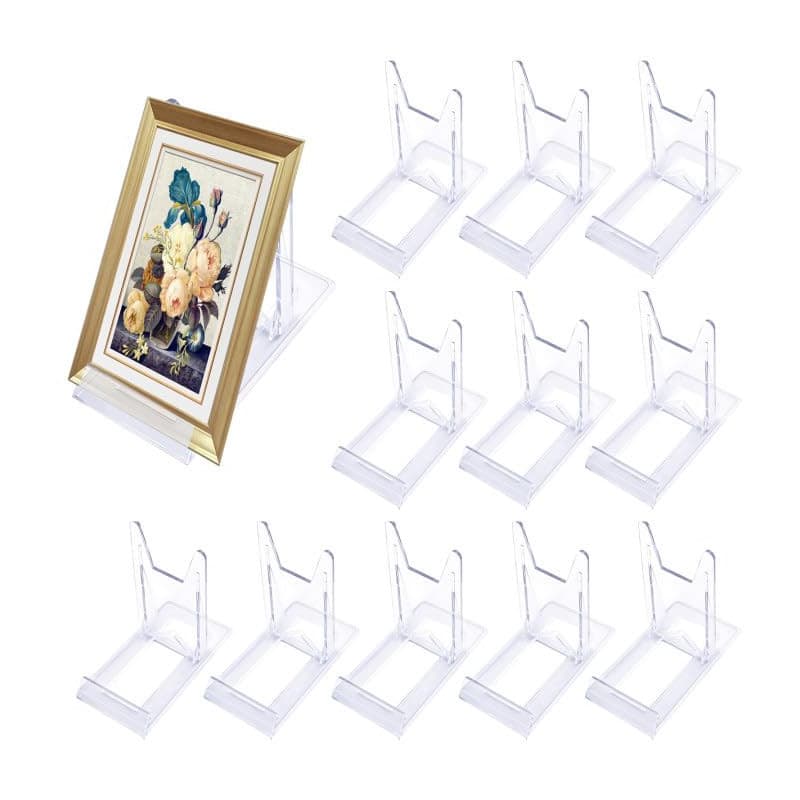 Mikihat 12 Chevalets de Présentation en Acrylique Transparent
