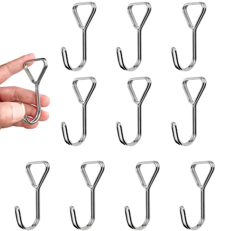 Lot de 10 Crochets en J en Acier Inoxydable - Sangles Élastiques Robustes