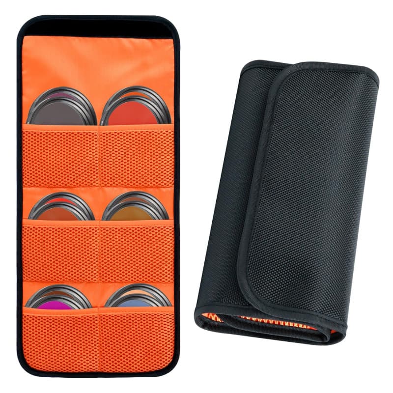 Sac Filtrant Orange pour Appareil Photo - Pochette de Voyage avec 4 Compartiments