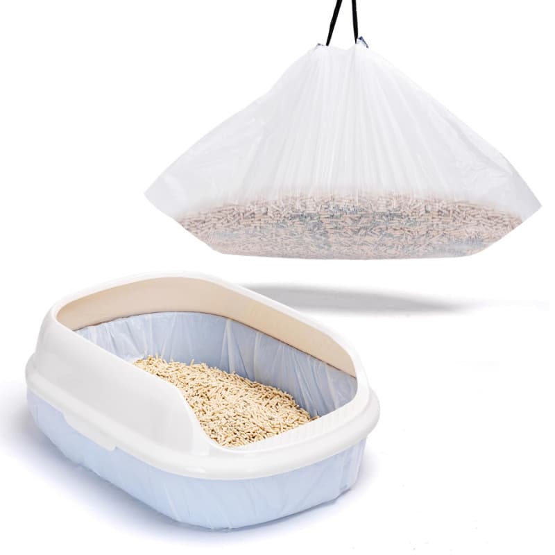 Nobleza Sacs Hygiéniques pour Litière de Chat - 20 Sacs Extra Larges avec Cordon de Serrage