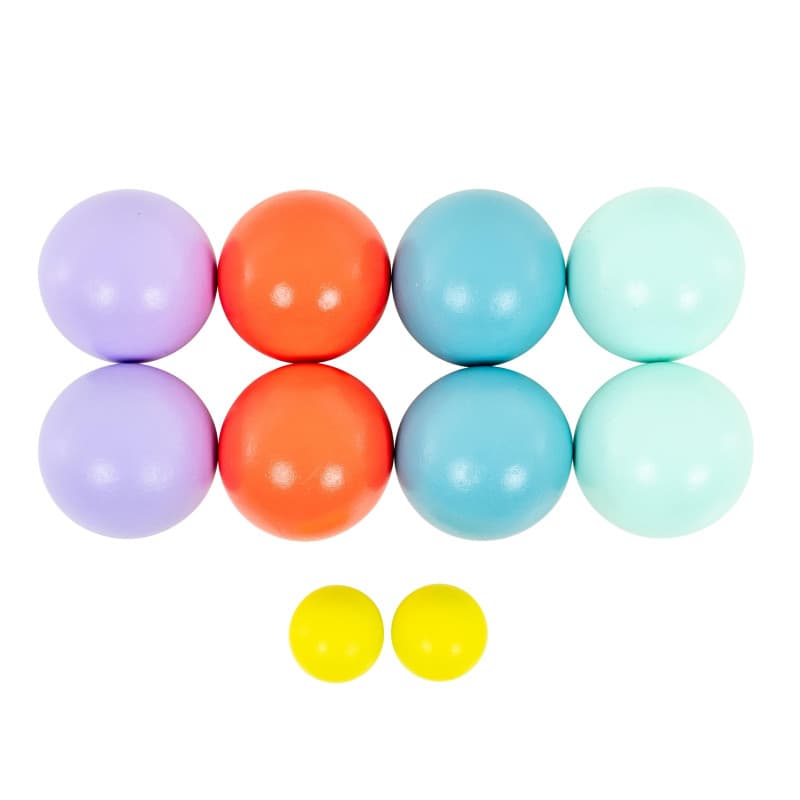 Jeu de Boules en Bois Multicolore TP - Amusement en Plein Air pour Enfants
