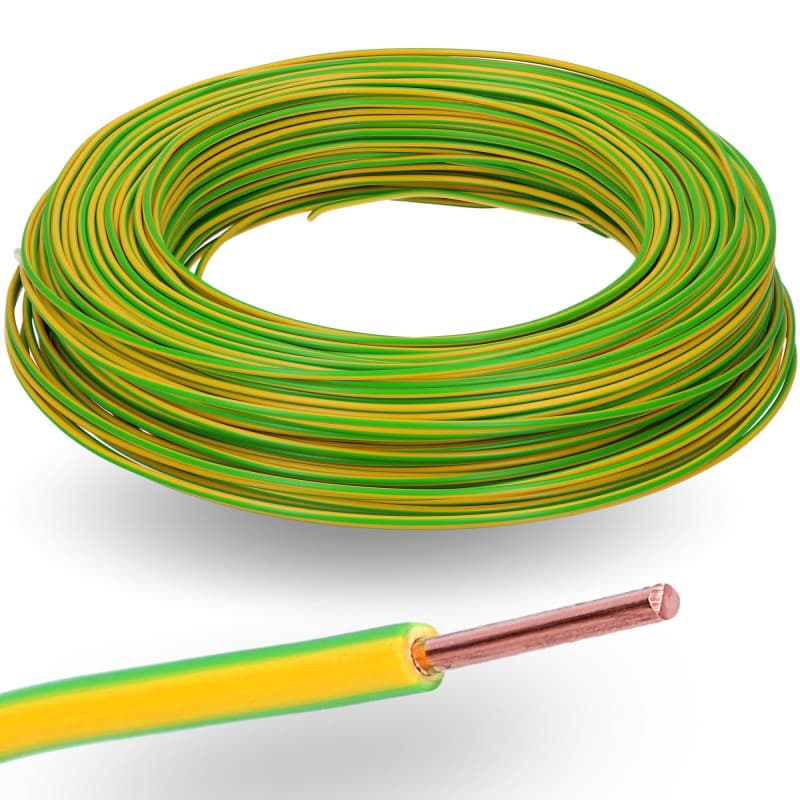 Câble Monoconducteur Kalitec H07V-U 10m Vert-Jaune 2,5mm² Ignifuge