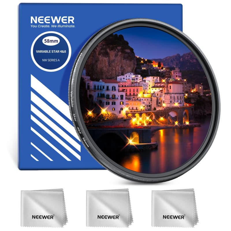 Filtre Étoile Réglable NEEWER 58mm pour Photographie Créative