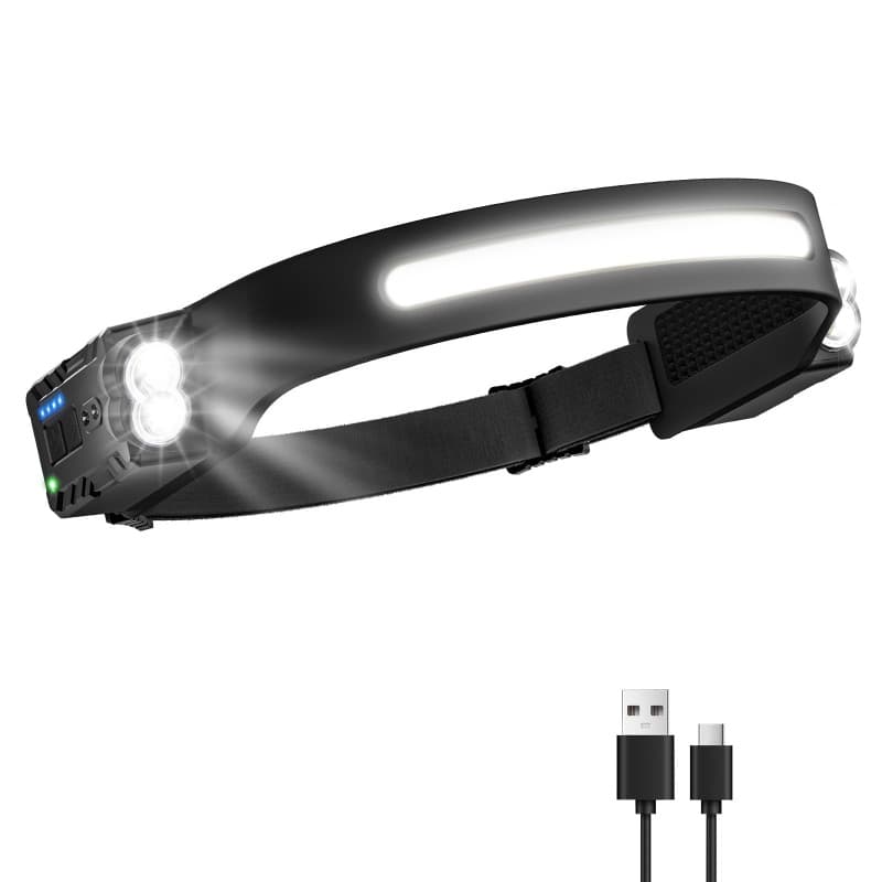 Lampe Frontale Rechargeable LED Ultra Puissante Oderra - 8 Modes et Capteur de Mouvement