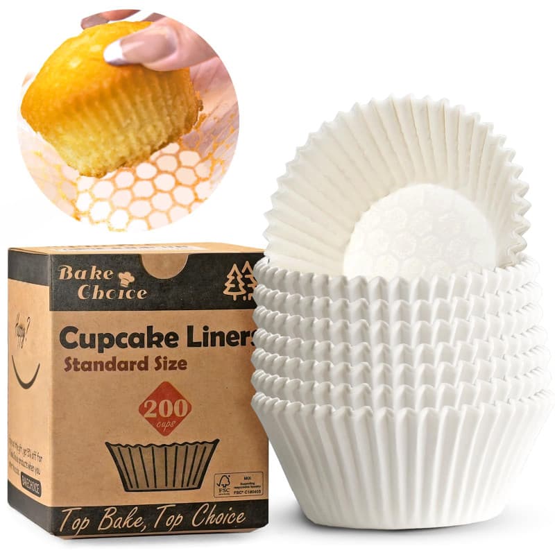 Caissettes à Muffins Antiadhésives - Lot de 200 en Papier Sulfurisé