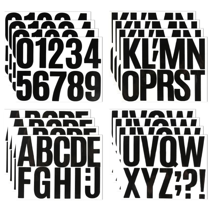 Lot de 16 Autocollants Lettres et Chiffres en Vinyle Imperméable