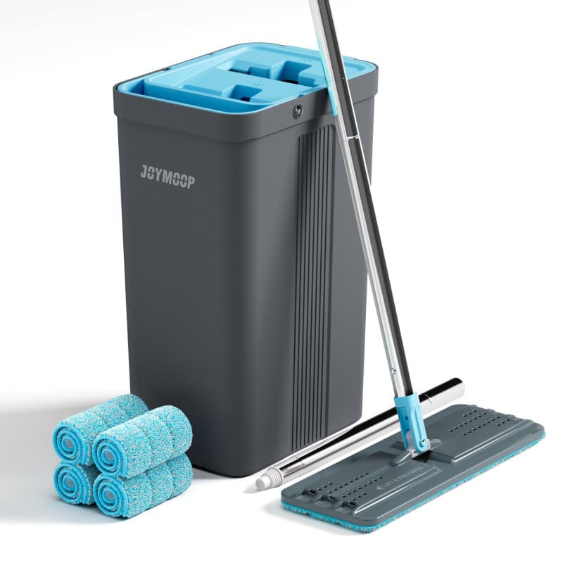 Ensemble Serpillère et Seau JOYMOOP avec Essoreuse et 4 Serpillères Microfibre