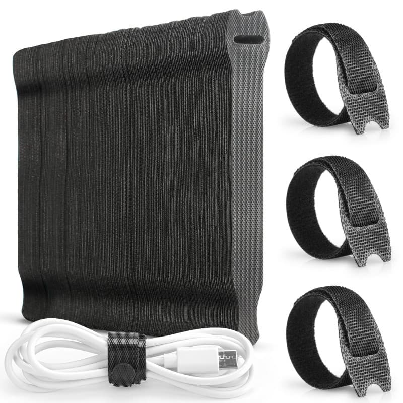 Alyvisun Lot de 120 Attaches de Câble Réutilisables en Nylon - Noir