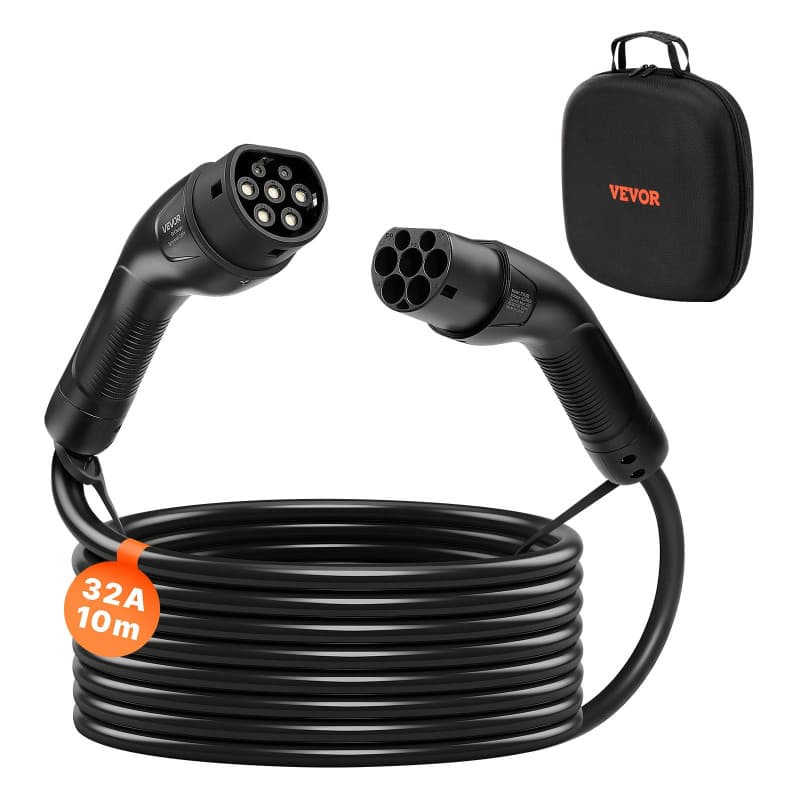 Câble de Recharge Électrique Type 2 VEVOR 10 m 32 A 22 KW avec Sac