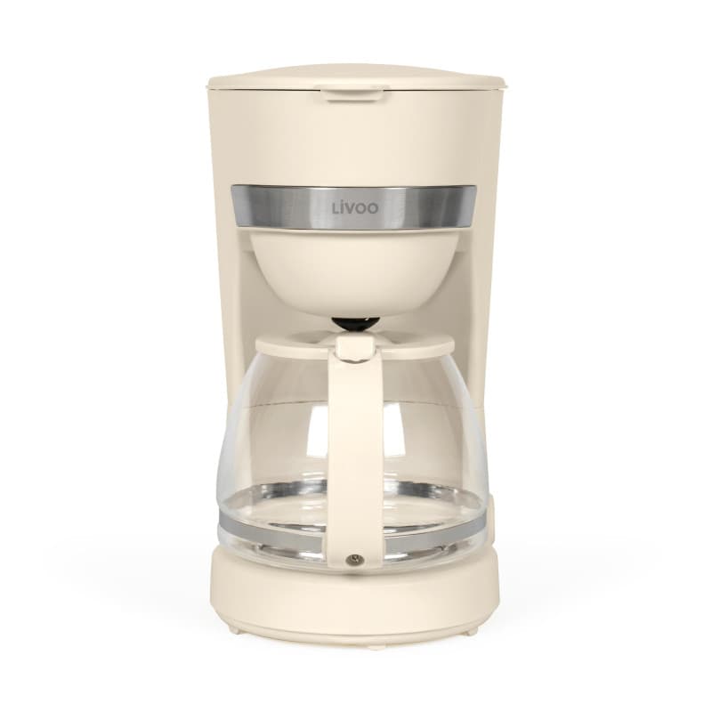 Cafetière Électrique Livoo DOD200C - 12 Tasses, 1,25L, Blanc Cassé