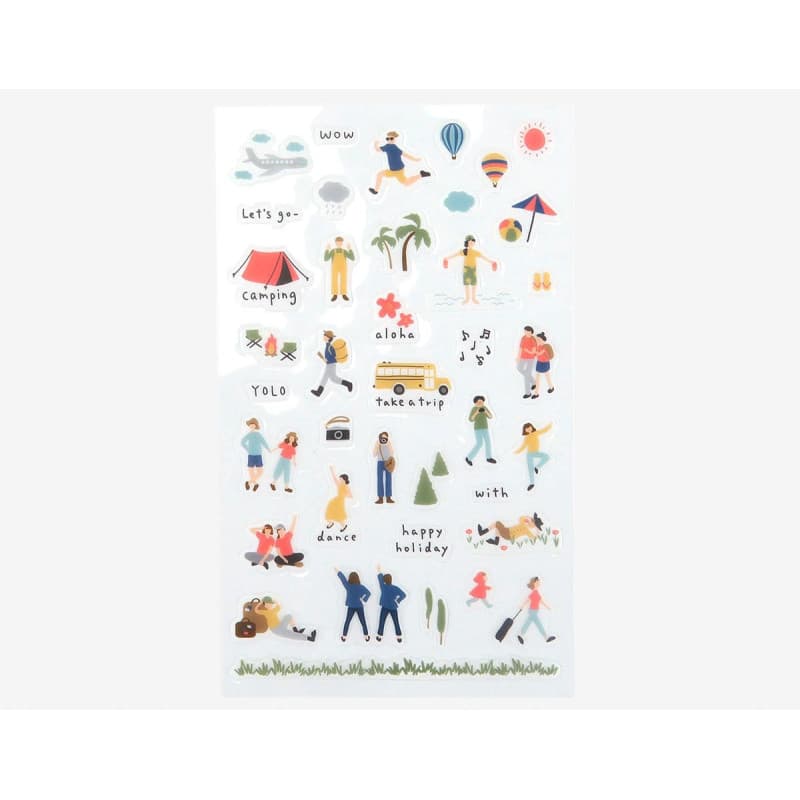 Autocollants en PVC Dailylike - Pack Voyage Multicolore 39 Designs