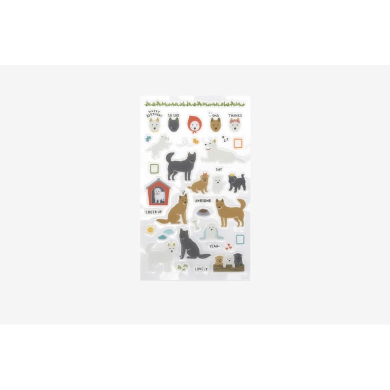 Autocollants en PVC Dailylike Jingo Dog - Motifs Assortis 9 x 18,5 cm